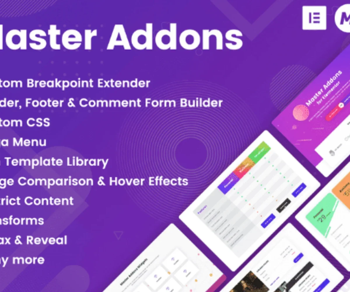 Plugin Master Addons para Elementor